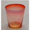 Image 1 : Victorian Cranberry and vaseline glass tumbler, 8cm high…