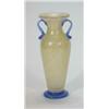 Image 1 : Murano twin handled mottled gold and blue glass vase, 25cm high…