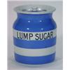 Image 1 : T.G. Green blue and white Cornishware Lump Sugar jar cover, 14cm high…