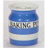 Image 1 : T.G. Green blue and white Cornishware Baking powder jar and cover, 9cm high…