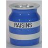 Image 1 : T.G. Green blue and white Cornishware Raisins jar and cover, 15cm high…