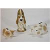 Image 1 : Two Szeiler pig moneybanks and seated dog…