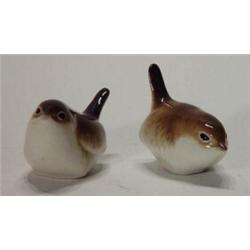 Two hand painted USSR wrens, 5cm high, marks to base…