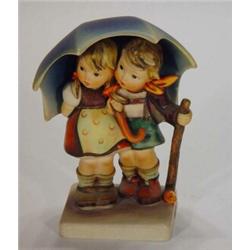 Hand painted Hummel 'Stormy Weather' figure group, 18cm high, marks to base…