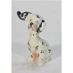 Hand painted seated pottery Dalmatian dog, 13cm high…