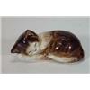 Image 1 : Hand painted Royal Doulton sleeping black and white cat, 8cm in length, marks to base…