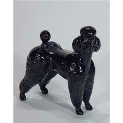 Black glazed Beswick standing poodle, 8cm high…