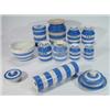 Image 1 : Large quantity of blue and white Cornishware including rolling pin, tea, coffee, custard powder,…