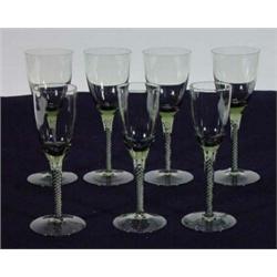 Selection of wine and sherry glasses with airtwist stems, tallest 18cm…