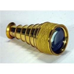 Miniature floral chased brass six drawer monocular, Dolland…