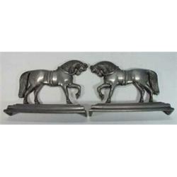 Pair of cast metal horse shaped doorstops, 23cm high…