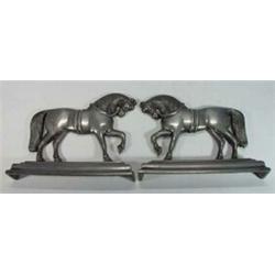 Pair of cast metal horse shaped doorstops, 23cm high…