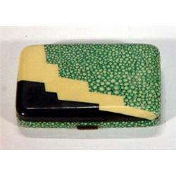 Mottled green and black zigzagged Art Deco style cigarette case…