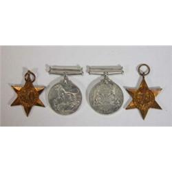 World War II military medal group comprising Defence medal, France and Germany Star, War medal an…