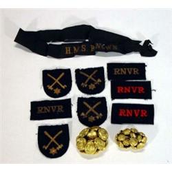 Selection of military naval buttons, dog tags, etc…