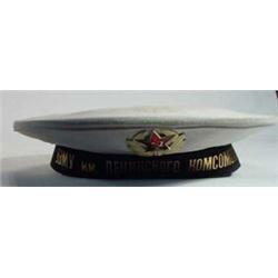 Russian naval military hat with badge…