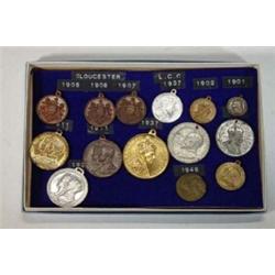 Selection of commemorative, regular attendance and military medals…