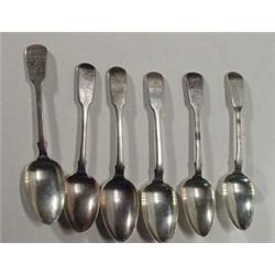 Six Victorian silver dessert spoons…