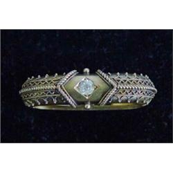 Victorian 15ct gold and diamond scarf clip…