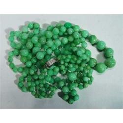 Two light green jade necklaces…