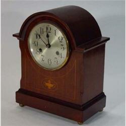 Inlaid Edwardian chiming mantelclock…