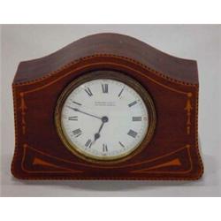 Inlaid mahogany W. Bruford & Son mantelclock with French movement…