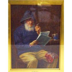 Gilt framed watercolour 'An Old Salt' by H. Terry, 40cm x 30cm…