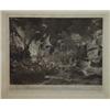 Image 1 : Framed black and white print 'The Defeat of the Spanish Armada', 25cm x 20cm…