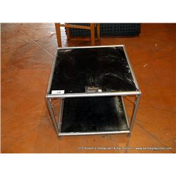 LOT: METAL AND GLASS END TABLE