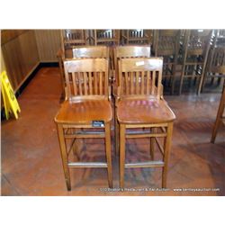 LOT: WOOD BARSTOOLS 4X THE MONEY