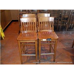 LOT: WOOD BARSTOOLS 4X THE MONEY