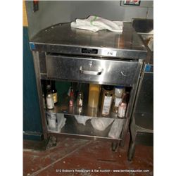STAINLESS END TABLE/CABINET