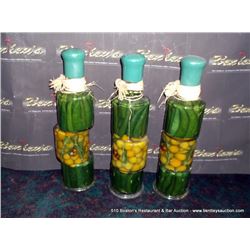LOT: DECORATIVE PICKLED VEGETABLE JARS 3X THE MONEY
