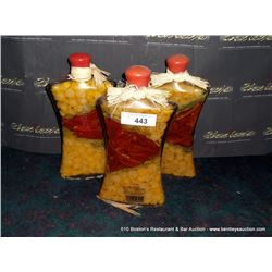 LOT: DECORATIVE PICKLED VEGETABLE JARS 3X THE MONEY