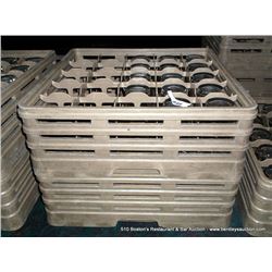 LOT: DISHWASHING TRAYS W/ GLASSES  39X MONEY