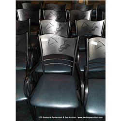 ----->PULLED BY LANDLORD<----- LOT: METAL & CUSHION DINING CHAIRS 4X MONEY