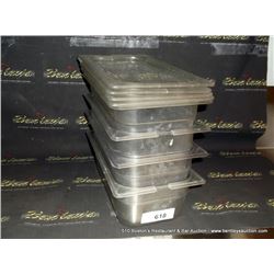 LOT: PLASTIC FOOD CONTAINERS W/ LIDS 4X MONEY