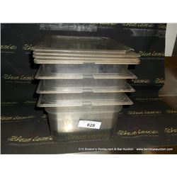 LOT: PLASTIC CONTAINERS W/ LIDS 4X MONEY