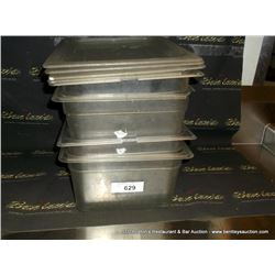 LOT: PLASTIC CONTAINERS W/ LIDS 4X MONEY