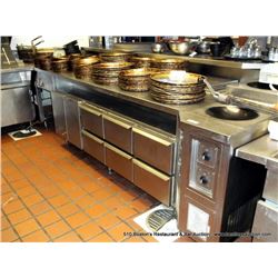 STAINLESS WELLS 2-DOOR/ 6-DRAWER STEAMER PREP TABLE