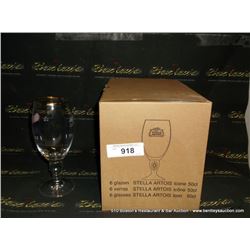 ----->PULLED BY LANDLORD<----- LOT: STELLA  ARTOIS BEER GLASSES 6X MONEY