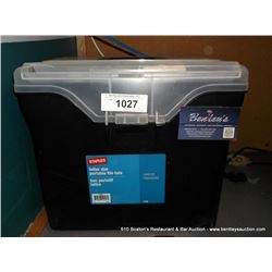 STAPLES LETTER SIZE PORTABLE FILE TOTE