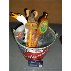 LOT: ICE BUCKET W/ DRAFT BEER LEVERS 5X MONEY