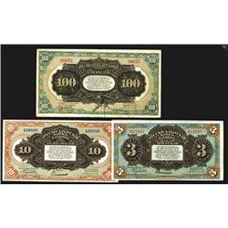 Russo-Asiatic Bank, ND 1917 "Harbin" Issue Banknote Trio.