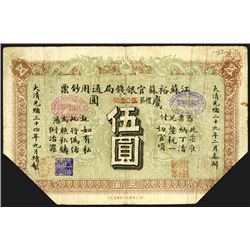 Yue Soo Imperil Bank, 1908 Silver Dollar Issue.