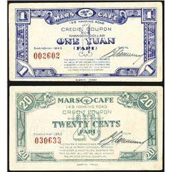 Mars Café, 1942 Credit Coupon Banknote Pair.