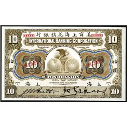 International Banking Corporation, 1905 "Shanghai" Branch Issue Specimen.