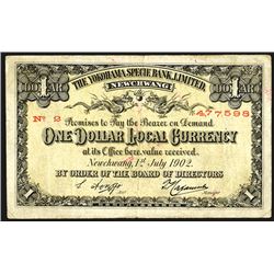 Yokohama Specie Bank, Limited, July 1st, 1902  Newchwang  Branch Banknote.