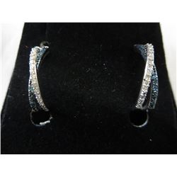 New 1/4 CT Fancy Blue & White Diamond Earrings