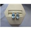 Image 1 : New Oval Blue Topaz & Diamond earrings